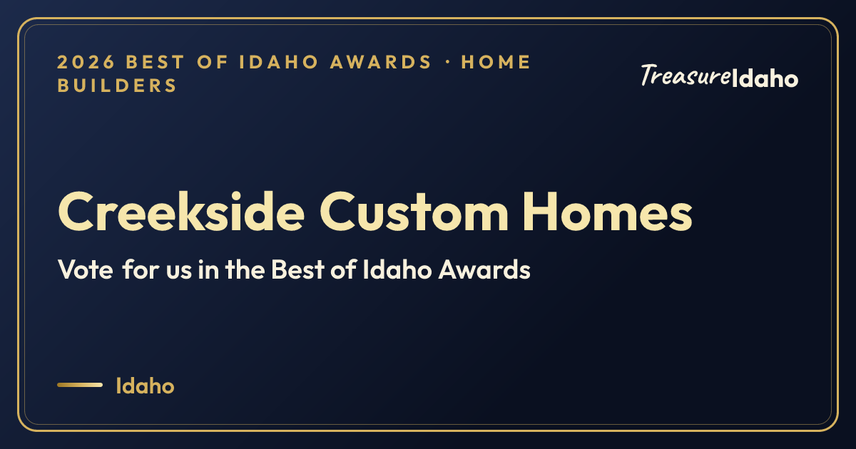 Vote for Creekside Custom Homes card for Home builders