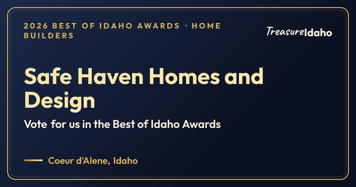 Vote for Safe Haven Homes and Design card for Home builders