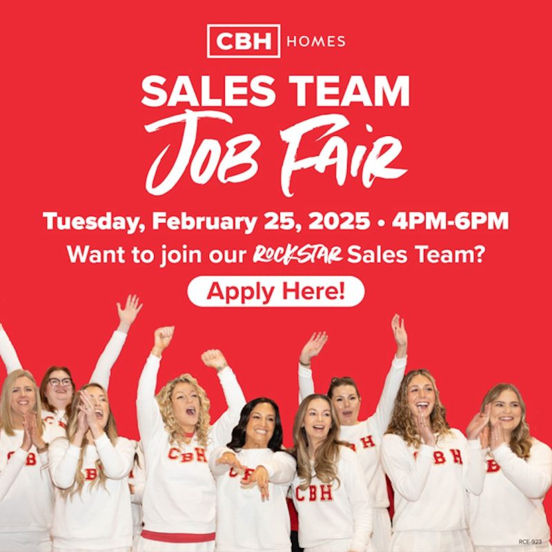 CBH Homes to Host Job Fair for Sales Professionals on February 25th