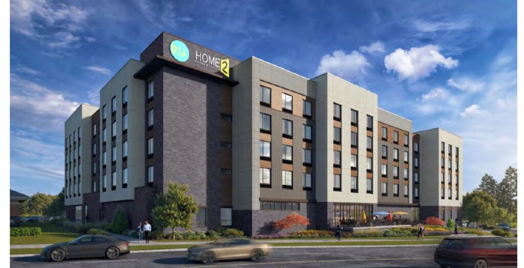 Hilton Home2 Tru north conceptual hotel rendering in Coeur d’Alene, Idaho