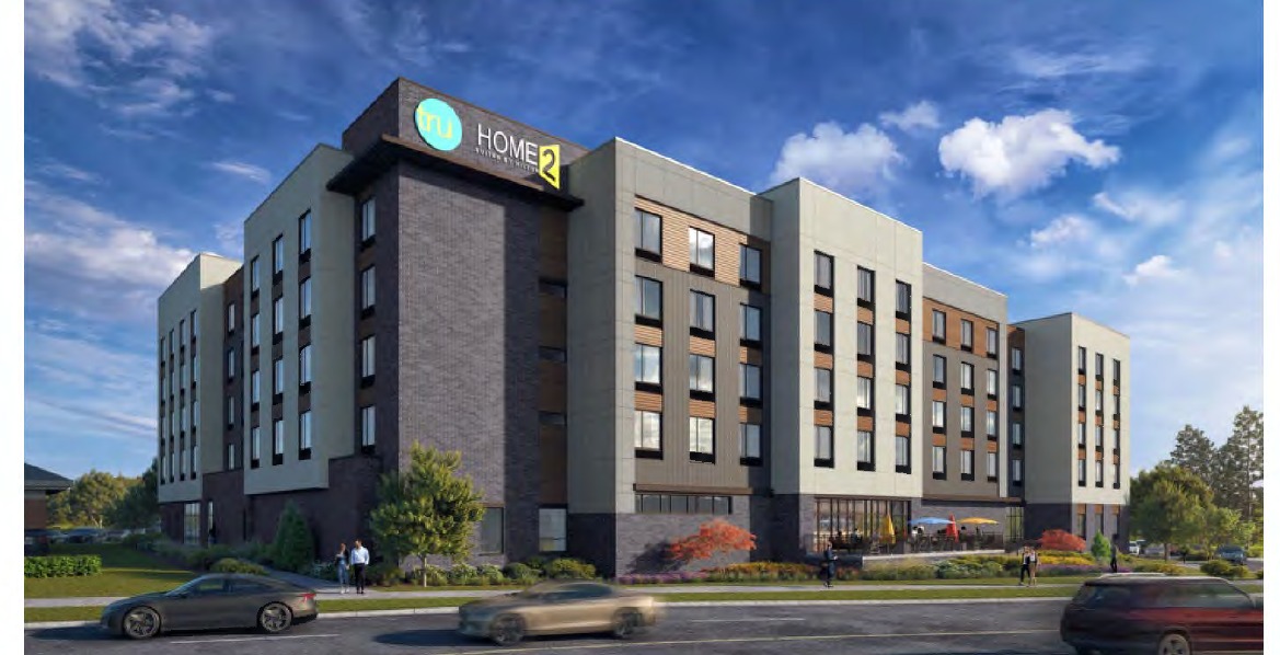 Hilton Home2 Tru north conceptual hotel rendering in Coeur d’Alene, Idaho