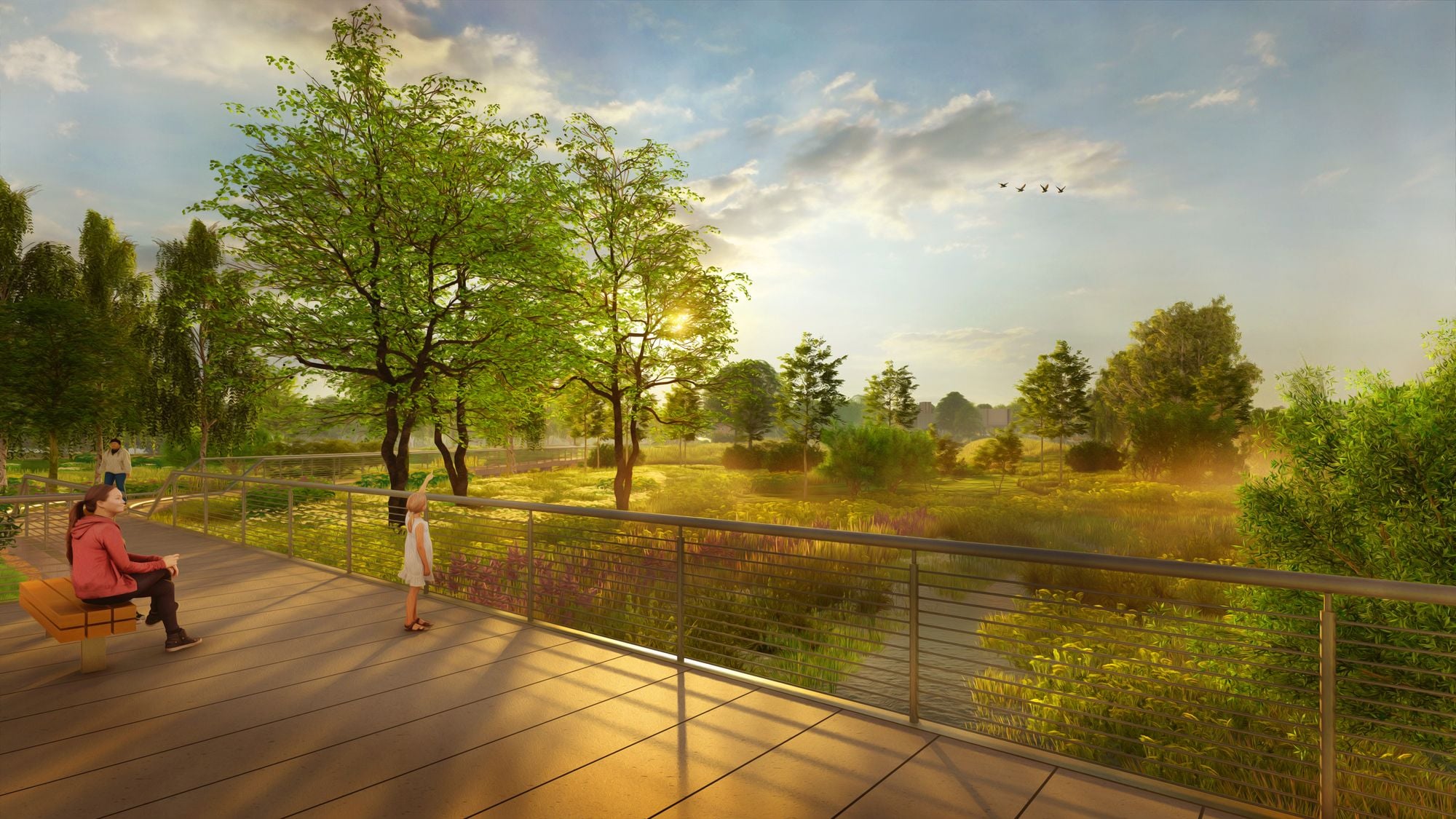 Restored wetlands at the Park at Expo Idaho